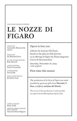 Le Nozze Di Figaro