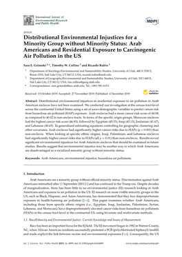 Distributional Environmental Injustices for a Minority Group Without Minority Status: Arab Americans and Residential Exposure to Carcinogenic Air Pollution in the US