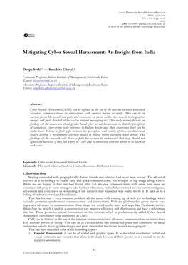 Mitigating Cyber Sexual Harassment: an Insight from India