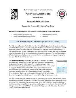 Decennial Census: Key Uses of the Data