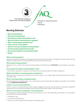 FAQ126 -- Morning Sickness