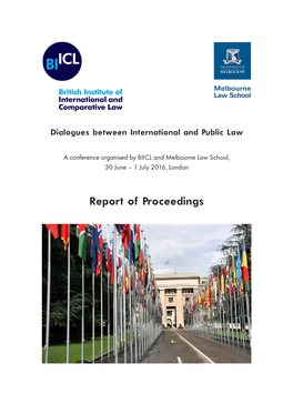 Report of Proceedings Dialogues Between International and Public Law