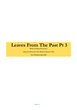 Leaves from the Past Final Part2