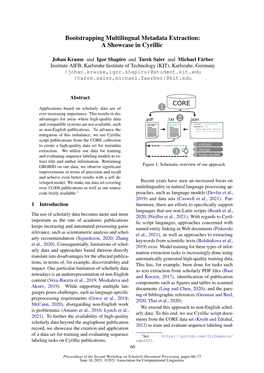 Bootstrapping Multilingual Metadata Extraction: a Showcase in Cyrillic