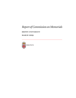 Report of Commission on Memorials     Report of Commission on Memorials