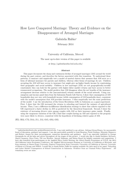 How Love Conquered Marriage: Theory and Evidence on the Disappearance of Arranged Marriages