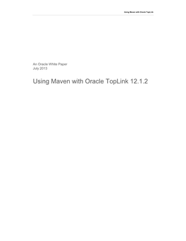 Using Maven with Oracle Toplink