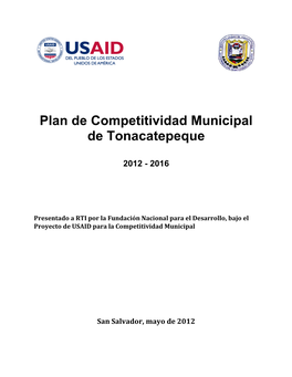 Plan De Competitividad Municipal De Tonacatepeque