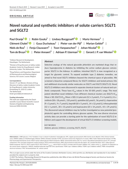 Novel Natural and Synthetic Inhibitors of Solute Carriers SGLT1 and SGLT2