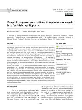 New Insights Into Feminizing Genitoplasty ______