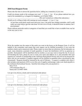 1998 Seed Request Form