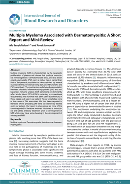 Multiple Myeloma Associated With