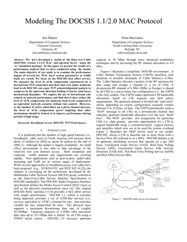 Modeling the DOCSIS 1.1/2.0 MAC Protocol