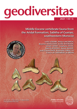 Middle Eocene Vertebrate Fauna from the Aridal Formation, Sabkha of Gueran, Southwestern Morocco