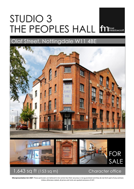 Studio 3 the Peoples Hall