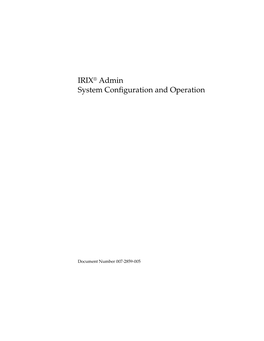 IRIX® Admin System Configuration and Operation