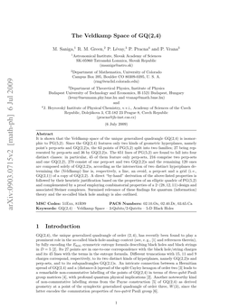 Arxiv:0903.0715V2 [Math-Ph]