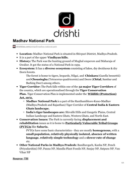 Madhav National Park