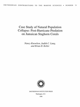 Post-Hurricane Predation on Jamaican Staghorn Corals