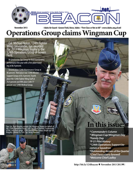 Operations Group Claims Wingman Cup in This Issue