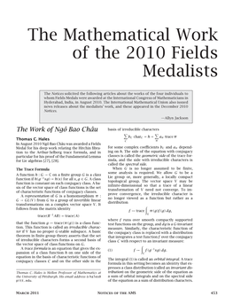 The Mathematical Work of the 2010 Fields Medalists