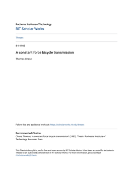 A Constant Force Bicycle Transmission