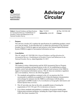 Advisory Circular 150/5300-16B, General Guidance And