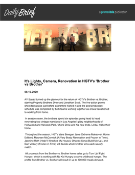 It's Lights, Camera, Renovation in HGTV's 'Brother Vs Brother'