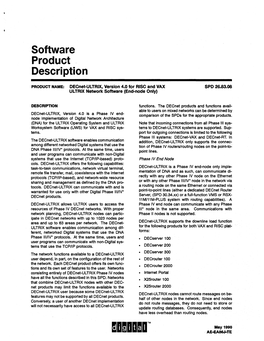 Software Product Description