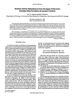 Shallow Marine Paleodictyon from the Upper Ordovician Georgian Bay Formation of Southern Ontario