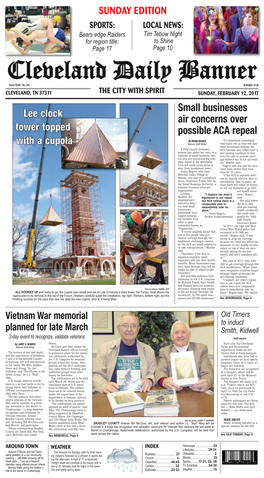 Lee Clock Tower Topped with a Cupola Small Businesses Air Concerns Over