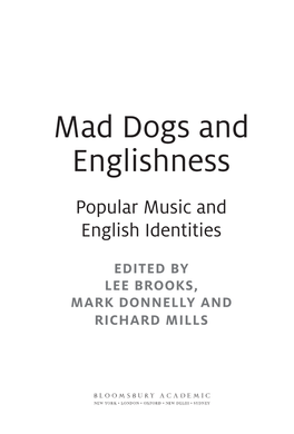 Mad Dogs and Englishness Popular Music and English Identities