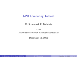 GPU Computing Tutorial