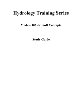 Hydrology Training Series