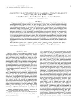 XMM-NEWTON and CHANDRA OBSERVATIONS of ABELL 2626: INTERACTING RADIO JETS and COOLING CORE with JET PRECESSION? Ka-Wah Wong,1 Craig L