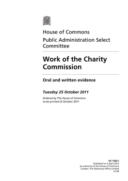 Work of the Charity Commission