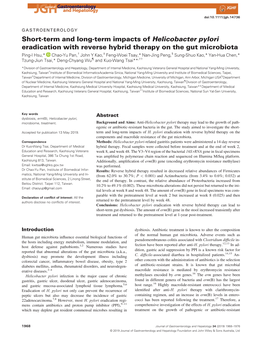 Short‐Term and Long‐Term Impacts of Helicobacter Pylori Eradication With