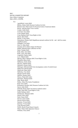 HB 2 HOUSE COMMITTEE REPORT State Affairs Committee July 2, 2013 - 3:30 PM