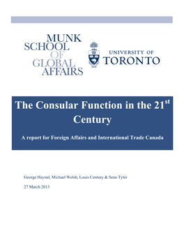 The Consular Function in the 21St Century