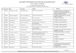 Islamic University of Science & Technology