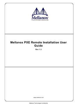 Mellanox PXE Remote Installation User Guide Rev 1.3