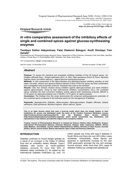 In Vitro Comparative Assessment of the Inhibitory Effects of Single and Combined Spices Against Glucose-Synthesizing Enzymes