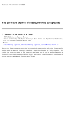 The Geometric Algebra of Supersymmetric Backgrounds
