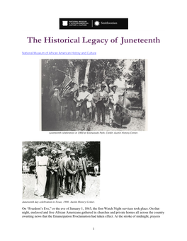 The Historical Legacy of Juneteenth