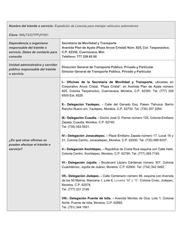 Expedición De Licencia Para Manejar Vehículos Automotores