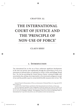 The International Court of Justice and the 'Principle Of