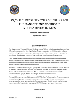 VA/DOD Chronic Multisymptom Illness Clinical Practice Guideline