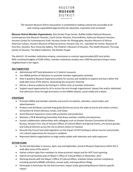 The Houston Museum District Association Is Committed to Making Cultural Arts Accessible to All and Creating Unparalleled Opport