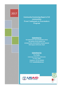 Community Envisioning Report of 10 Communities from Combatants to Peacemakers Program