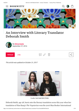 Interview with Deborah Smith -- Literary Translator — Literary Prizes | Bookwitty